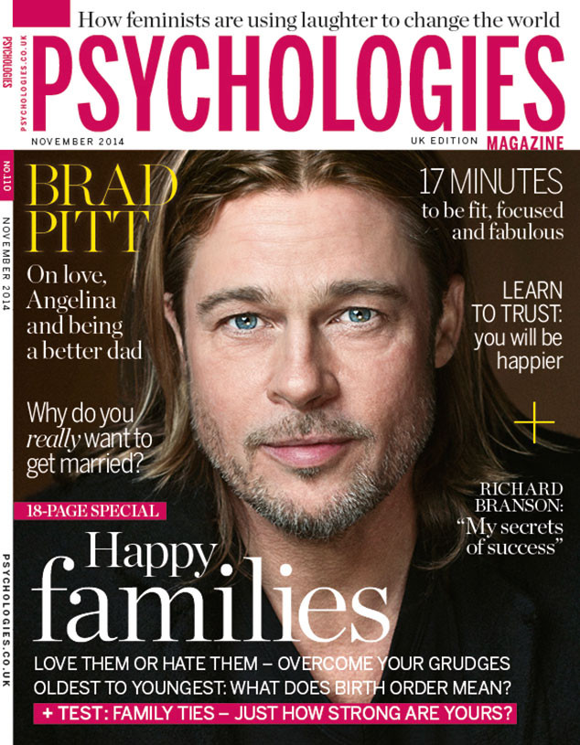 Brad Pitt, Psychologies Magazine Brad Pitt, Psychologies Magazine